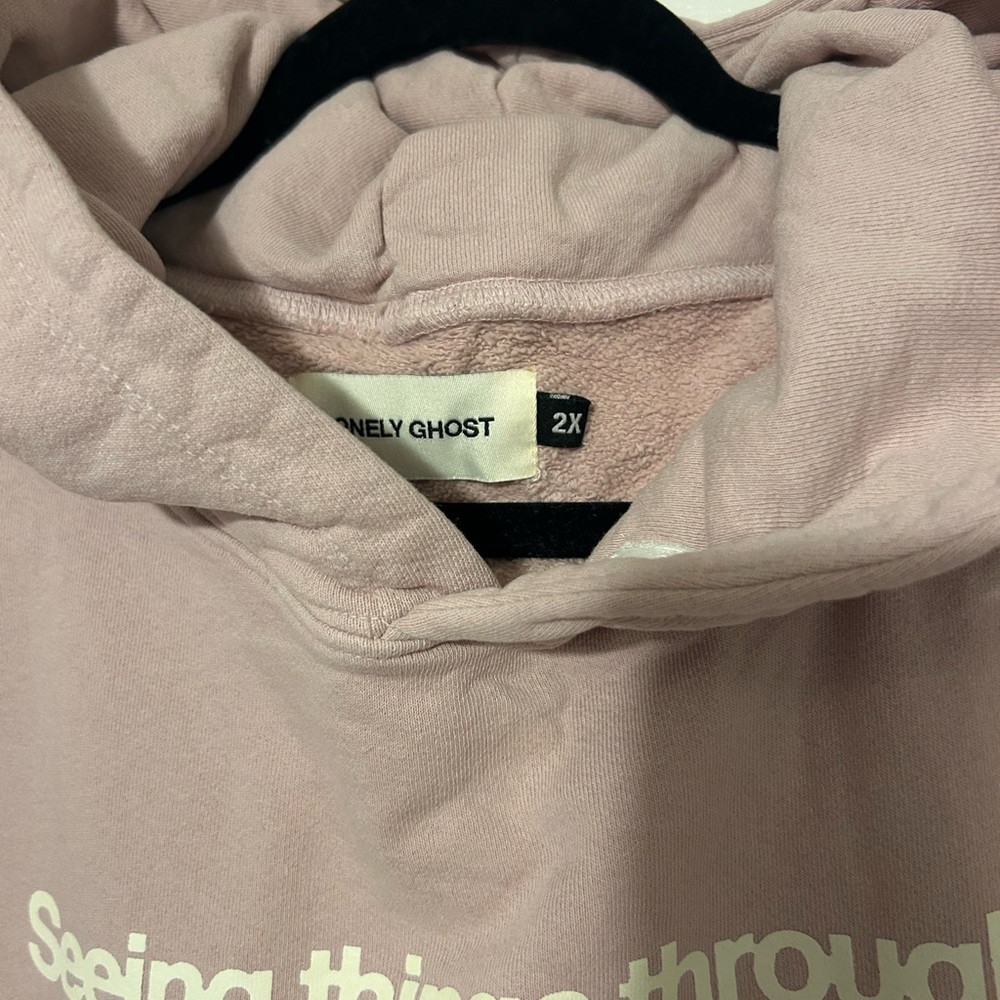 Lonely Ghost Chained Heart Heavyweight Hoodie - Picture 2 of 3